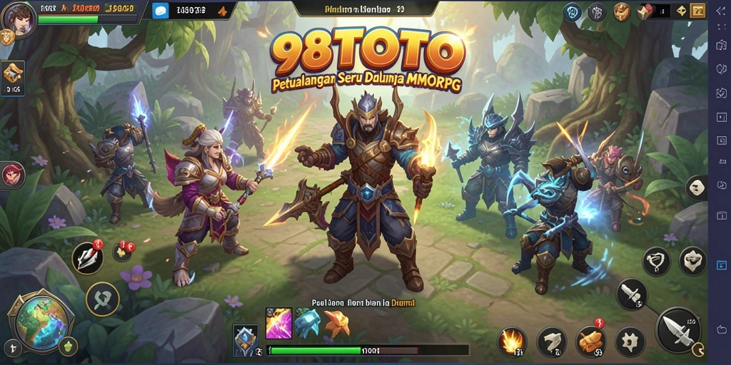 Tampilan gameplay mendebarkan dari 98TOTO di dunia MMORPG.