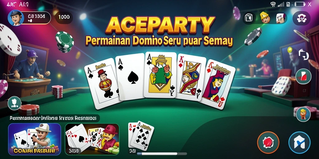 Tampilan gameplay ACEPARTY yang menarik dan kompetitif.