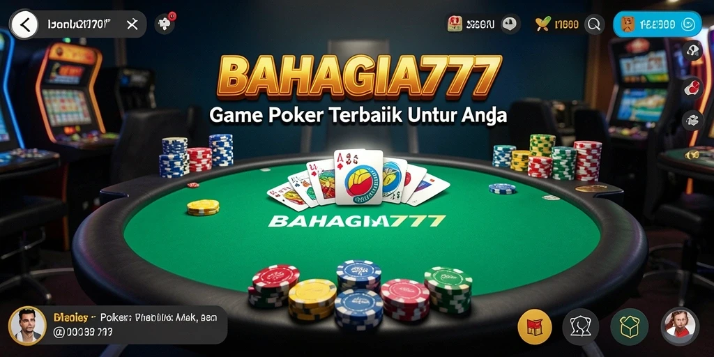 Tampilan gameplay poker yang seru dan menyenangkan di BAHAGIA777.