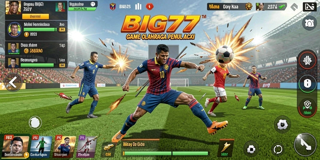 Screenshot gameplay BIG77 menampilkan aksi olahraga yang seru dan kompetitif.