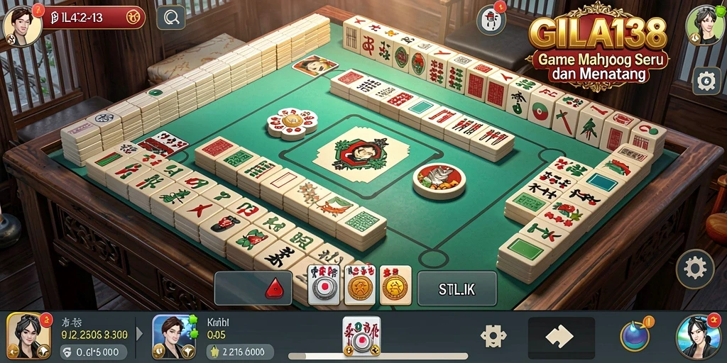Screenshot GILA138 menampilkan gameplay seru Mahjong dengan ubin-ubin berwarna.