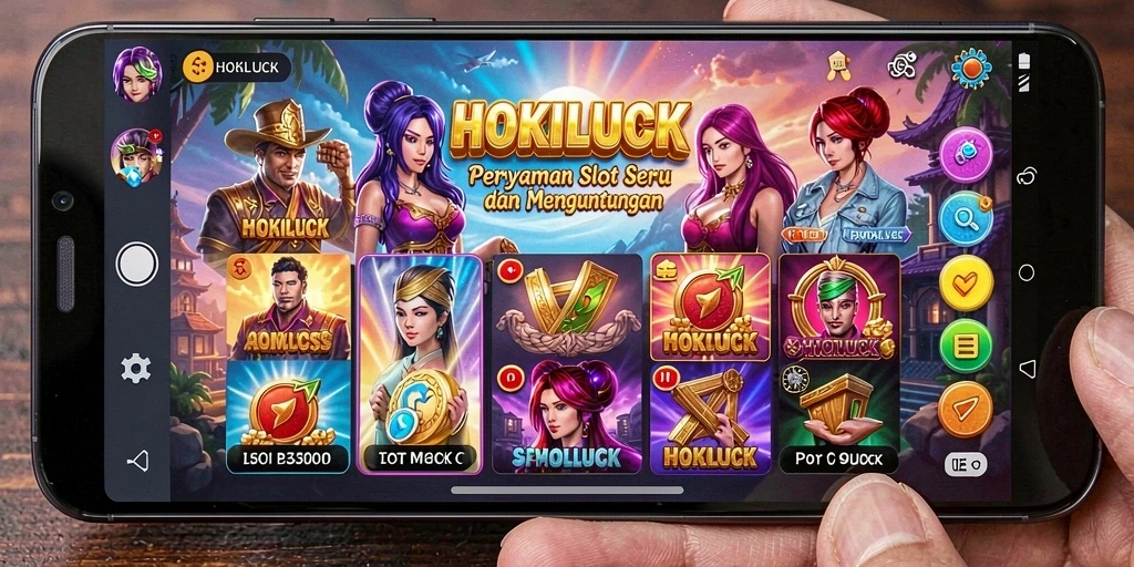 Screenshot gameplay HOKILUCK menampilkan mesin Slot yang berwarna-warni dan menarik.