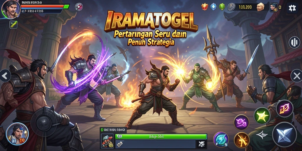 Gameplay IRAMATOGEL menampilkan pertarungan penuh aksi dan karakter yang dinamis.