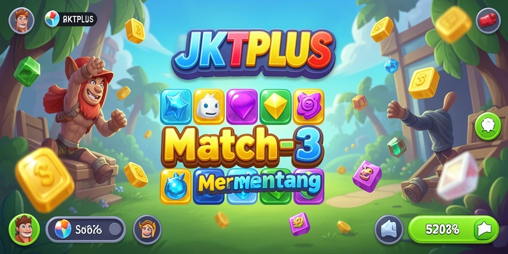 Tampilan menarik dari gameplay JKTPLUS Match-3 yang penuh strategi.