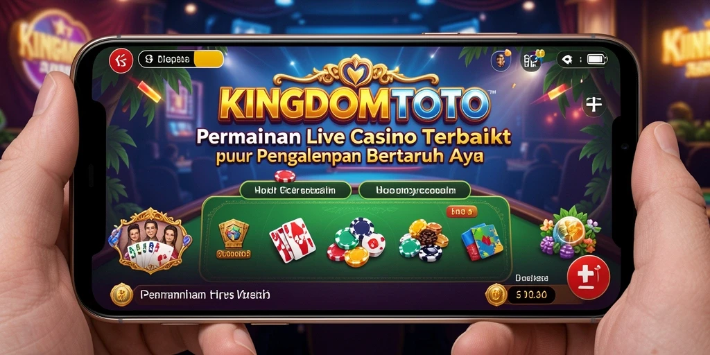 Screenshot gameplay KINGDOMTOTO yang memperlihatkan dealer langsung dan interaksi pemain.