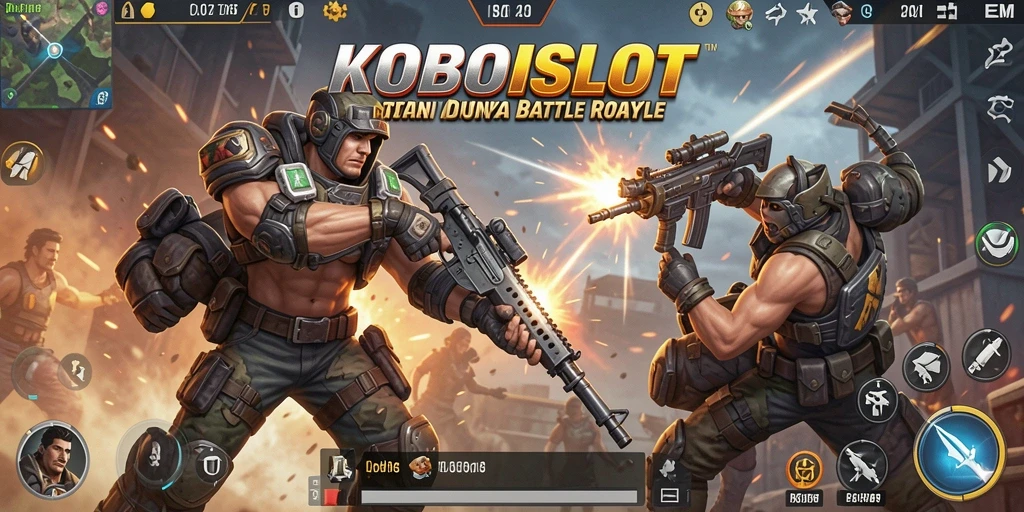 Taktik pertempuran yang menegangkan dalam <strong>KOBOISLOT</strong> Battle Royale.