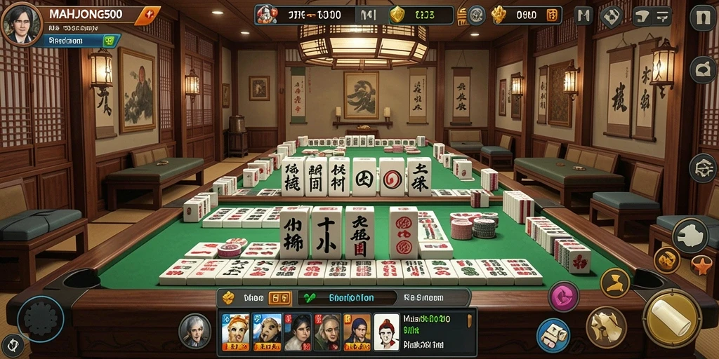 Tampilan menarik dari gameplay MAHJONG500 yang penuh strategi.