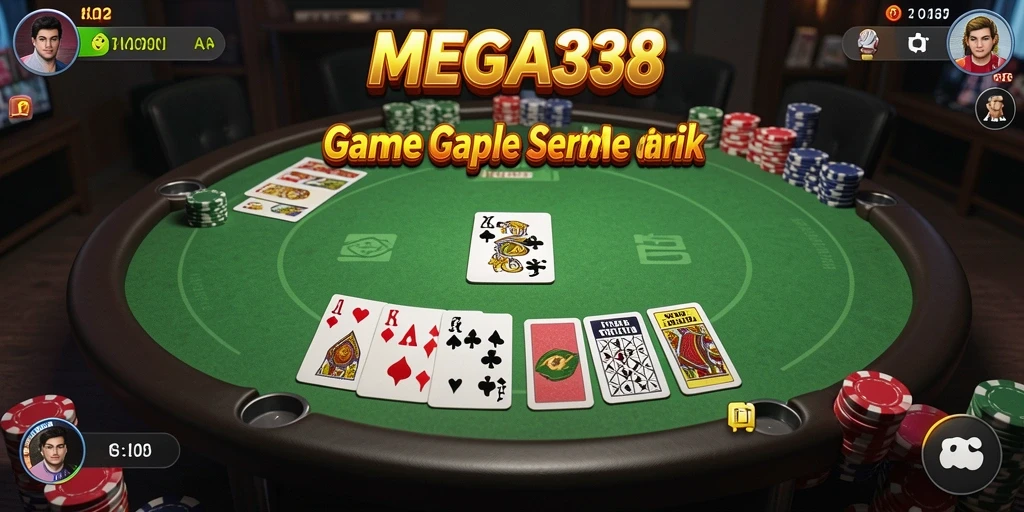 Tampilan gameplay seru MEGA338 saat bermain Gaple dengan teman.