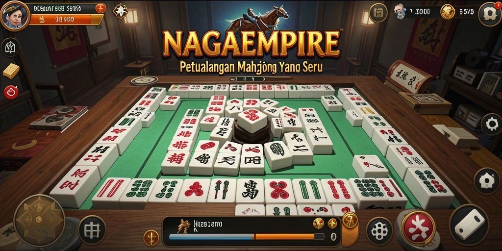 Gameplay NAGAEMPIRE yang menegangkan dan penuh strategi Mahjong.