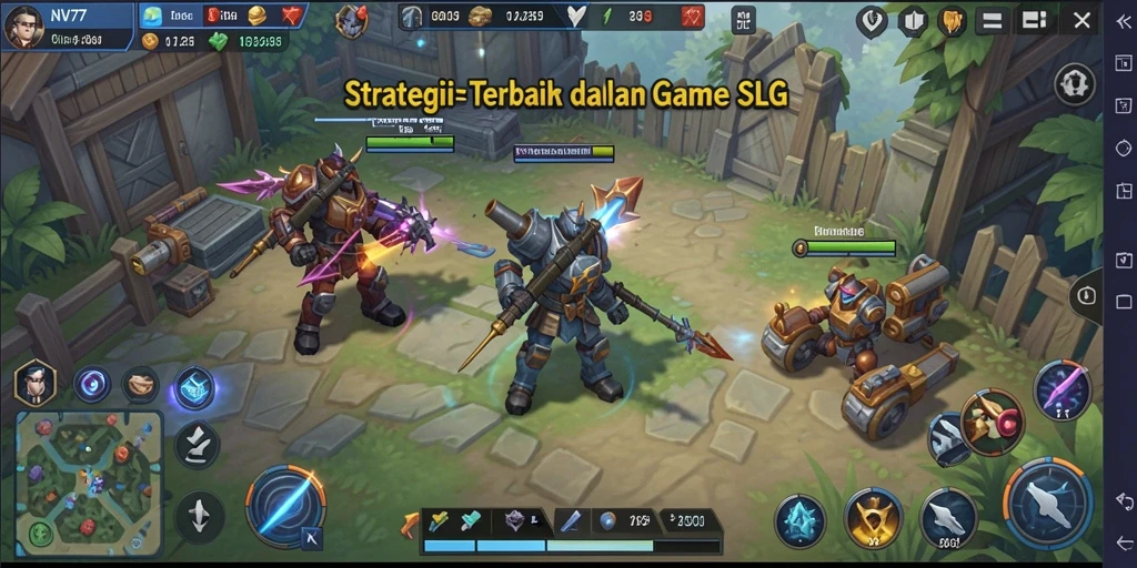 Screenshot NV77 menampilkan momen epik pertempuran strategi.