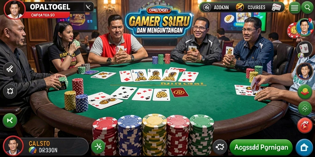 Screenshot gameplay OPALTOGEL yang menunjukkan suasana permainan poker.