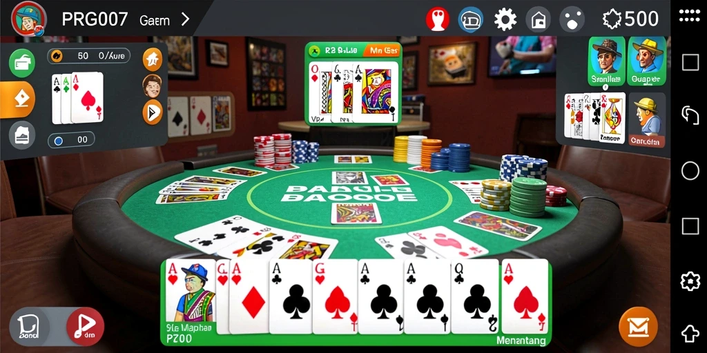 Gameplay seru Gaple dengan teman-teman secara online.