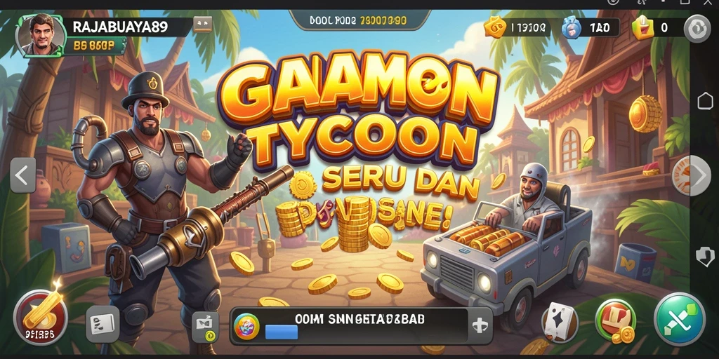 Tampilan gameplay menarik dari RAJABUAYA89 dengan pengalaman Tycoon yang mendalam.