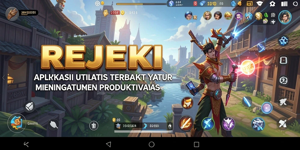 Tangkapan layar dari aplikasi REJEKI yang menunjukkan berbagai fitur utilitas.