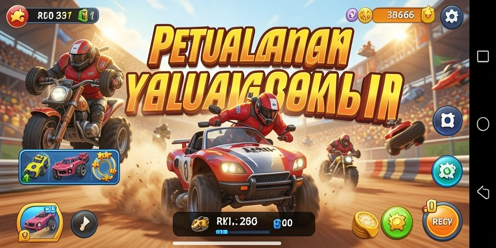 Gameplay Racing yang menegangkan di RR666 dengan lintasan yang menantang.