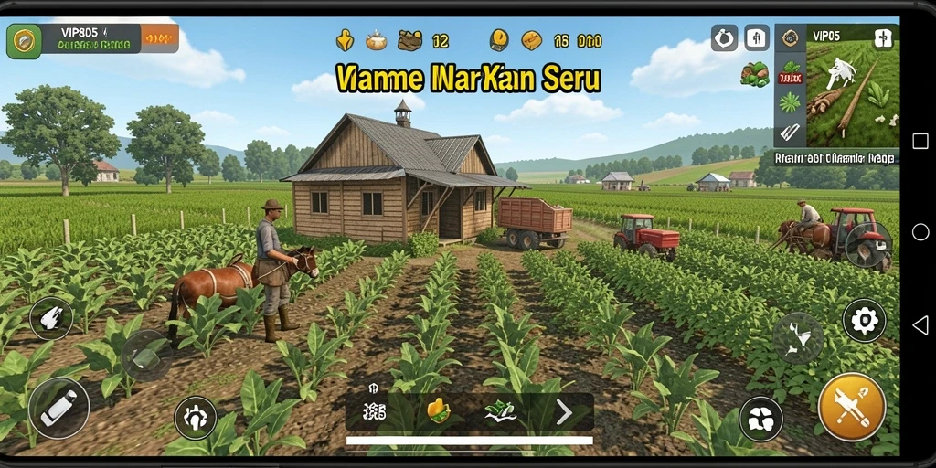 Tampilan gameplay <strong>VIP805</strong> yang seru dan menarik di dunia pertanian.