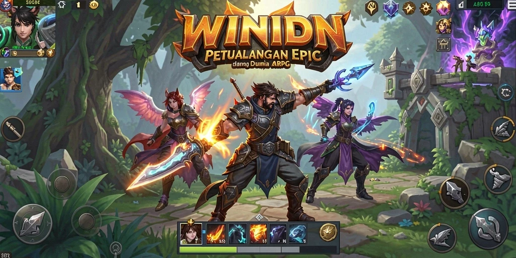 Tampilan gameplay WINIDN dengan aksi menegangkan dan visual yang memukau.