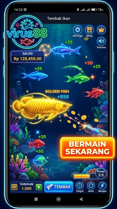 Tampilan antarmuka utama aplikasi virus88 yang user-friendly.